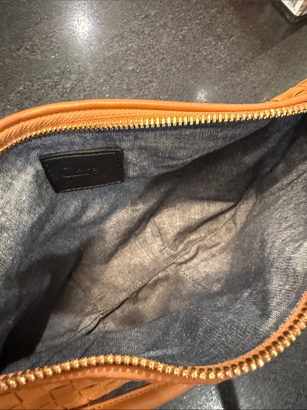 Woven Leather Crossbody Bag in Tan - Picture 2 of 8